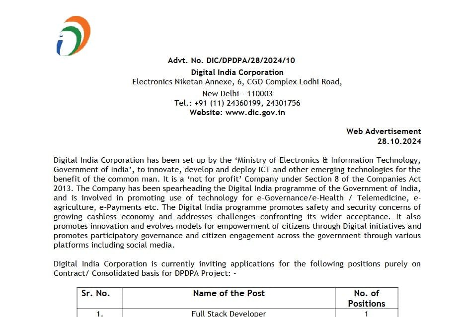 digital-india-corporation-full-stack-developer-recruitment-2024