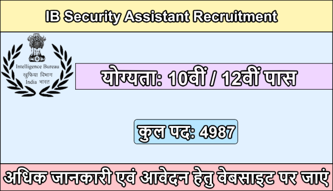 IB Security Assistant Recruitment 2025