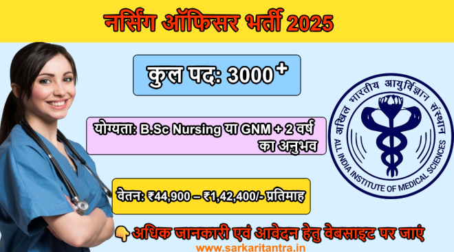 AIIMS Nursing Officer Recruitment 2025